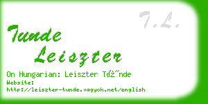 tunde leiszter business card